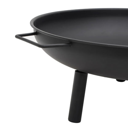 26.6" Steel Fire Pit  w/ Carrying Handles (26.6" x 22.8" x 8.9"), Black