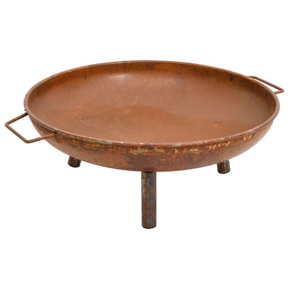 26.6" Steel Fire Pit, (26.6" x 22.8" x 8.9"), Rustic Brown