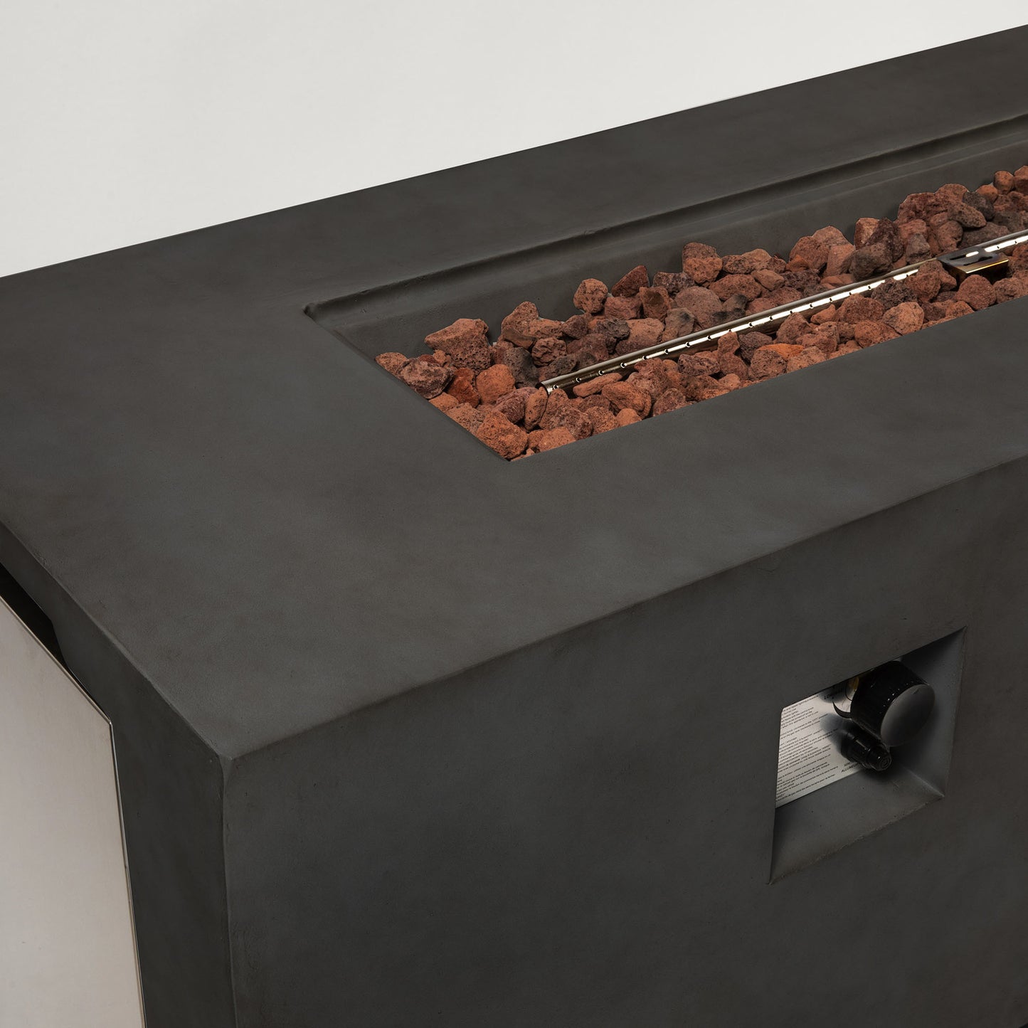 Dark Grey Concrete Fire Pit Table, 60,000 BTU Outdoor Propane Gas Fire Pit (70" W x 24" H x 23.6" D)