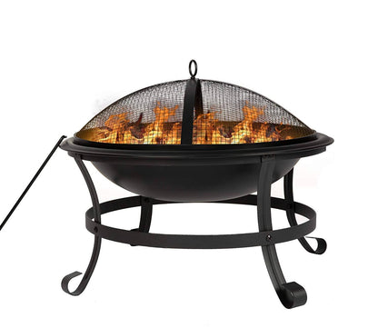 21.3" Portable Cooking Fire Pit with Spark Screen & Poker