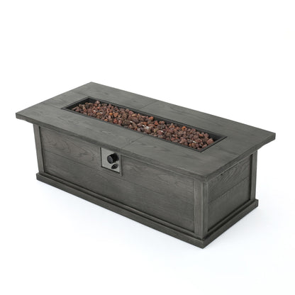 Brown Rectangular Magnesium Oxide Fire Table - 50,000 BTU (56.10" W x 26.10" D x 19.10" H)