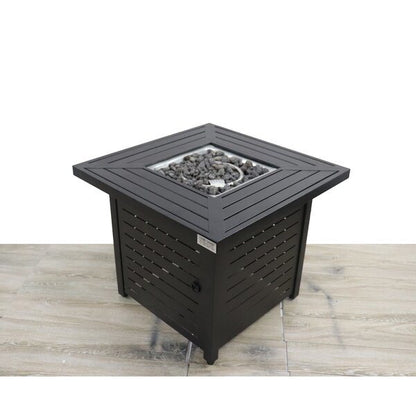 Square Stainless Steel Outdoor Fire Pit Table, 50,000 BTU (30" x 30" x 25")