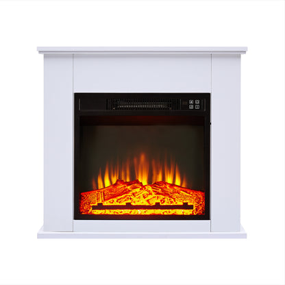 25" 1400W Electric Fireplace Mantel Heater, Freestanding Space Stove with Remote Control & Realistic Flames