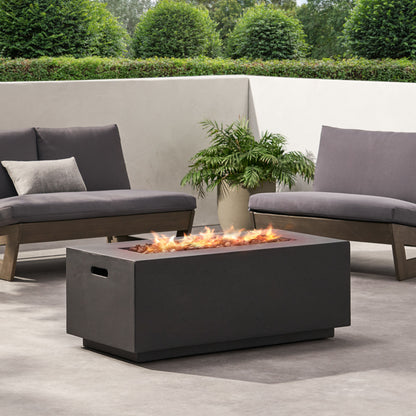 Dark Grey Magnesium Oxide Fire Pit Table 40,000 BTU (40.25" W x 19" D x 15" H)