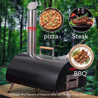 Automatic Rotatable Outdoor Pizza Oven, Portable (26.8" x 15" x 28.5")