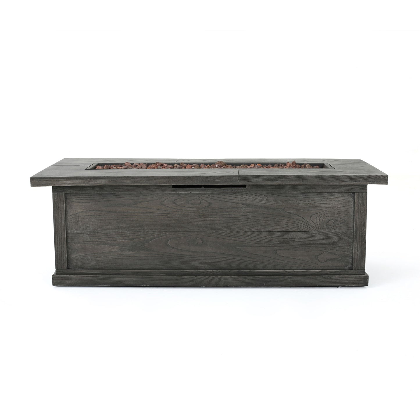 Brown Rectangular Magnesium Oxide Fire Table - 50,000 BTU (56.10" W x 26.10" D x 19.10" H)