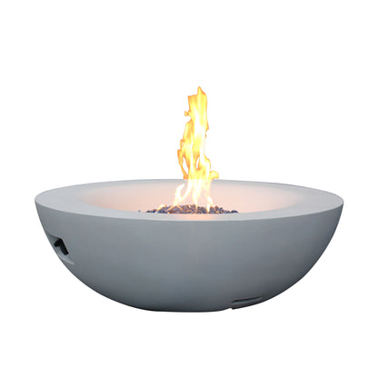 42" Antique White Concrete Fire Pit Bowl with Propane Gas (42" x 13.80")