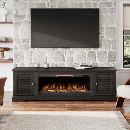 Topanga 83" Electric Fireplace Center for TVs up to 95 inches, Clove Finish