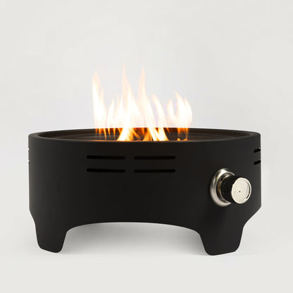 15" Portable Tabletop Cooking Fire Pit with Adjustable Flame, Black