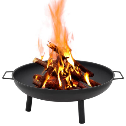 26.6" Steel Fire Pit  w/ Carrying Handles (26.6" x 22.8" x 8.9"), Black