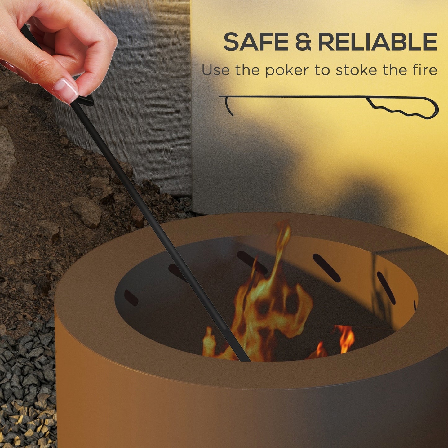 Smokeless Fire Pit, 19" Portable Wood Burning Firepit (19" Dia x 14.25" H), Bronze