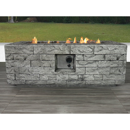 42" Fiber Reinforced Concrete Propane or Natural Gas Fire Pit Table (15" x 42" x 20")