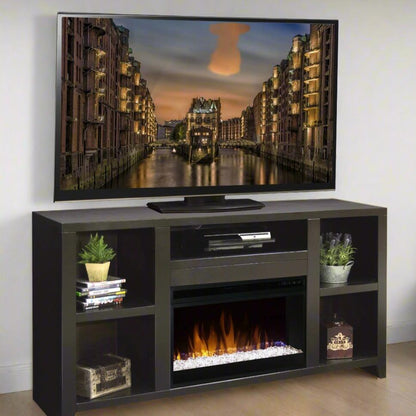 62" Electric Fireplace Center for TVs up to 70 inches, Minimal Assembly, Mocha Finish