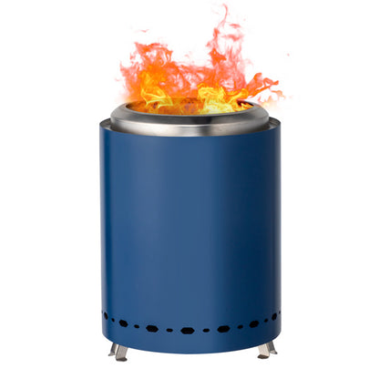 Portable Smokeless Fire Pit, (7.1" W x 7.1" D x 9.7" H), Blue