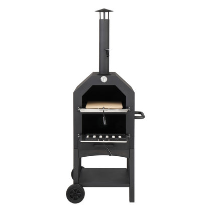 Portable Wood Fired Outdoor Pizza Oven with Stone and Cover (26" x 22.4" x 62.2")