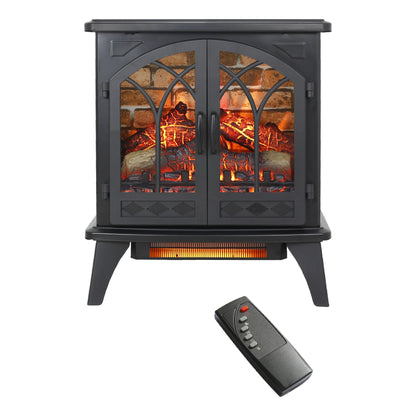 24" 3D Flame Electric Infrared Quartz Fireplace Stove with Remote Control