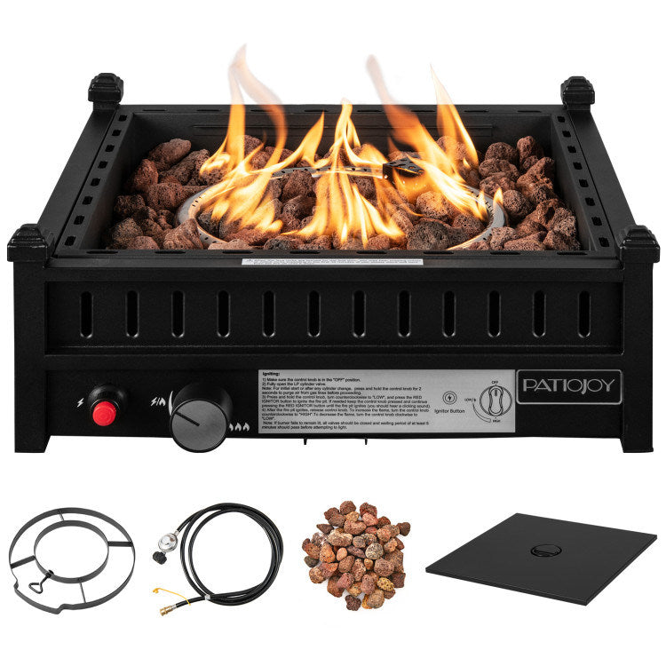 16.5 Inch Tabletop Propane Fire Pit with Simple Ignition System (16.5" x 16.5" x 6")